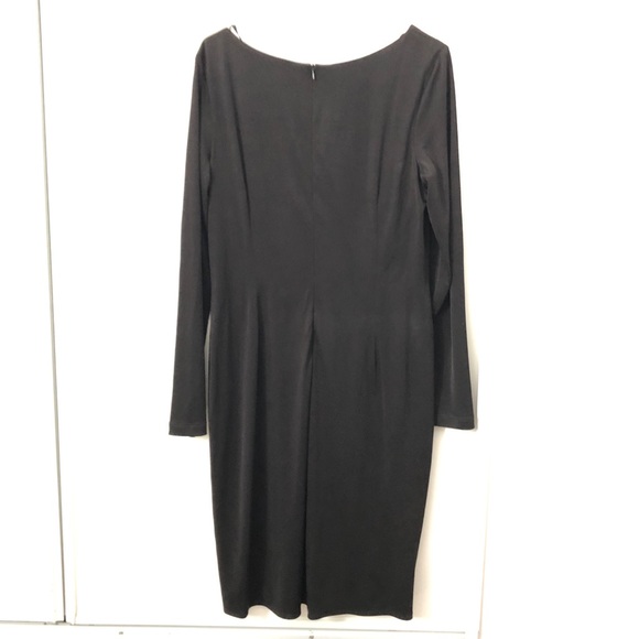 David Meister Long Sleeve Front Slit Dress with Beading on the Front - Picture 6 of 9